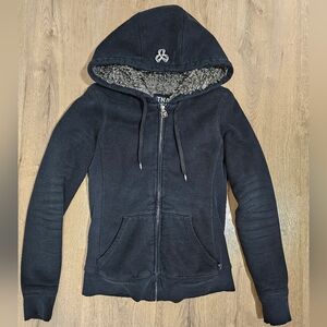 TNA Black Hoodie with Gray Lining